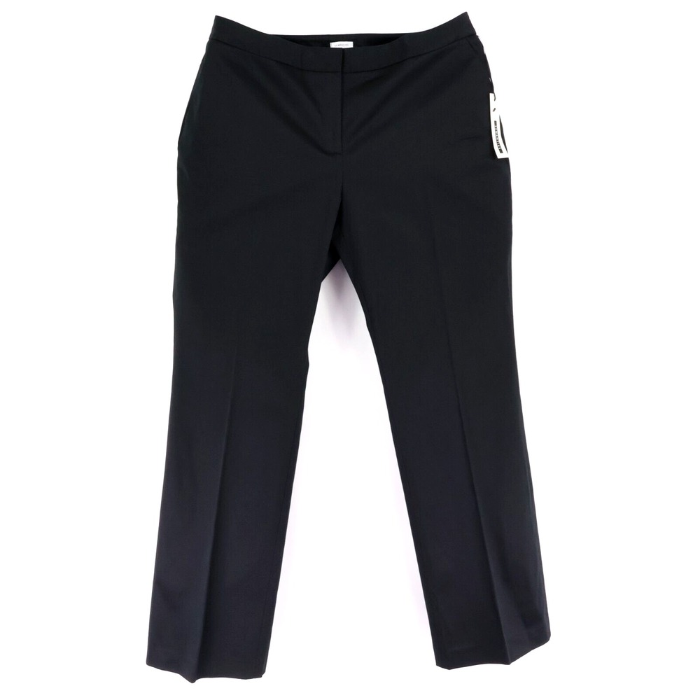 Semantiks Dress Pants Womens 14W Black‎ Cotton Pockets Mid Rise Straight Leg NWT